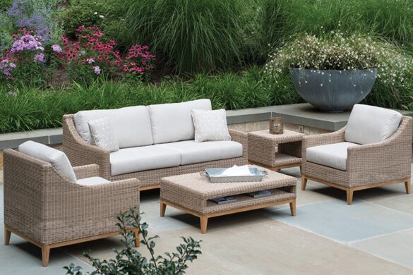 sofa sân vườn mây nhựa ngoài trời